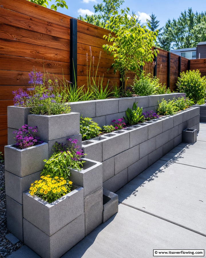 Cinder Block Raised Beds - 20 Raised Garden Bed Along Fence Ideas for Your Yard