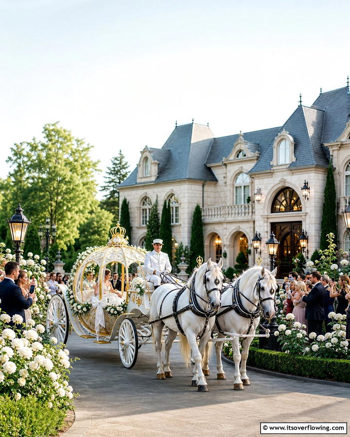 Cinderella Carriage Entrance - 30 Magical Disney Wedding Ideas for Your Dream Day