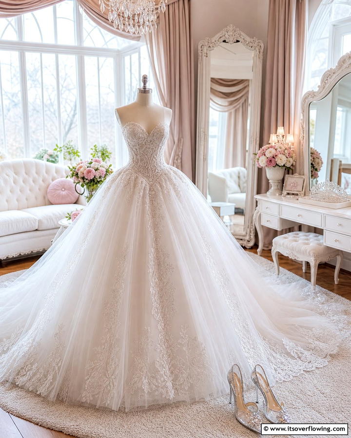 Cinderella Inspired Bridal Gown - 25 Fairytale Wedding Ideas for Your Dream Ceremony