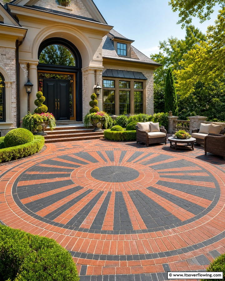 Circular Brick Patterns - 25 Brick Porch Ideas for a Charming Entrance