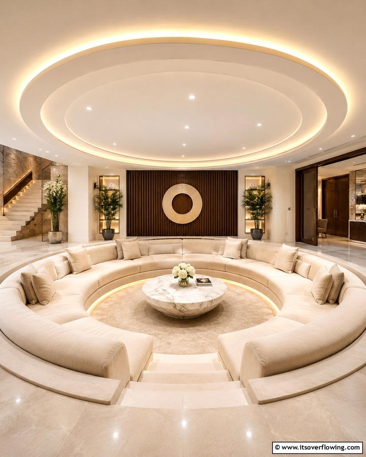 Circular Conversation Pit - 25 Sunken Living Room Ideas for a Modern and Cozy Space