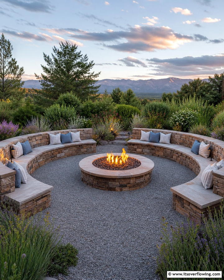 Circular Fire Pit Seating - 25 Garden Seating Ideas for Relaxing Outdoor Spaces