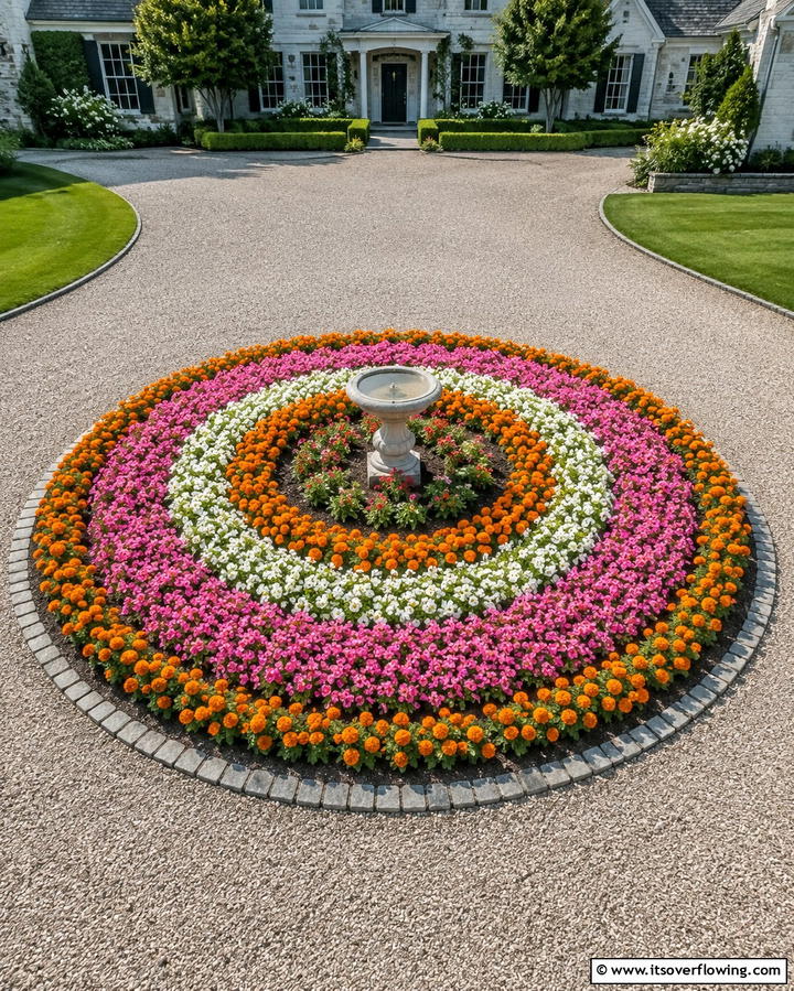 Circular Flower Beds - 30 Front Yard Flower Bed Ideas for Curb Appeal Boost