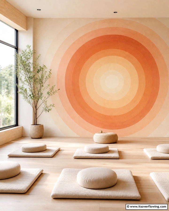 Circular Gradient Design - 25 Geometric Accent Wall Ideas for Modern Interiors