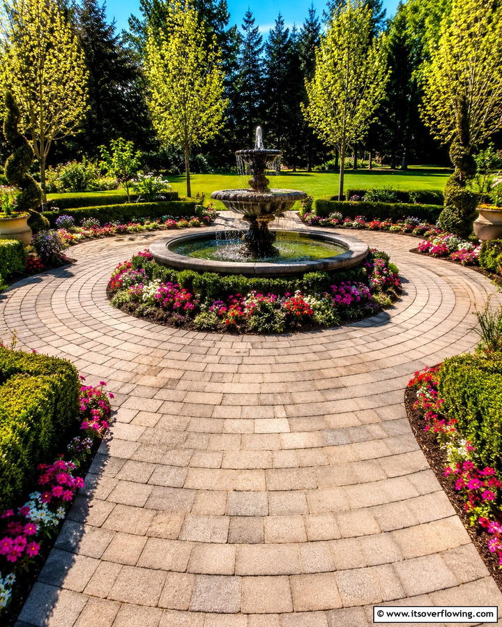 Circular Pathways - 25 Concrete Paver Walkway Ideas for Durable Design