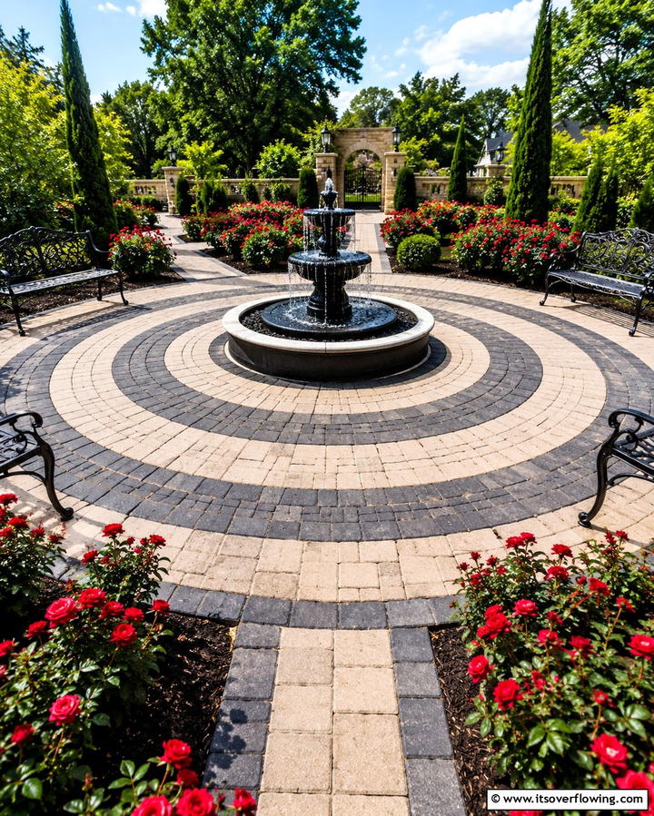 Circular Paver Designs for Unique Patterns - 25 Paver Walkway Ideas to Enhance Your Outdoor Space