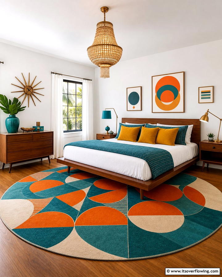 Circular Rugs - 25 60s Bedroom Ideas for a Retro-Inspired Space