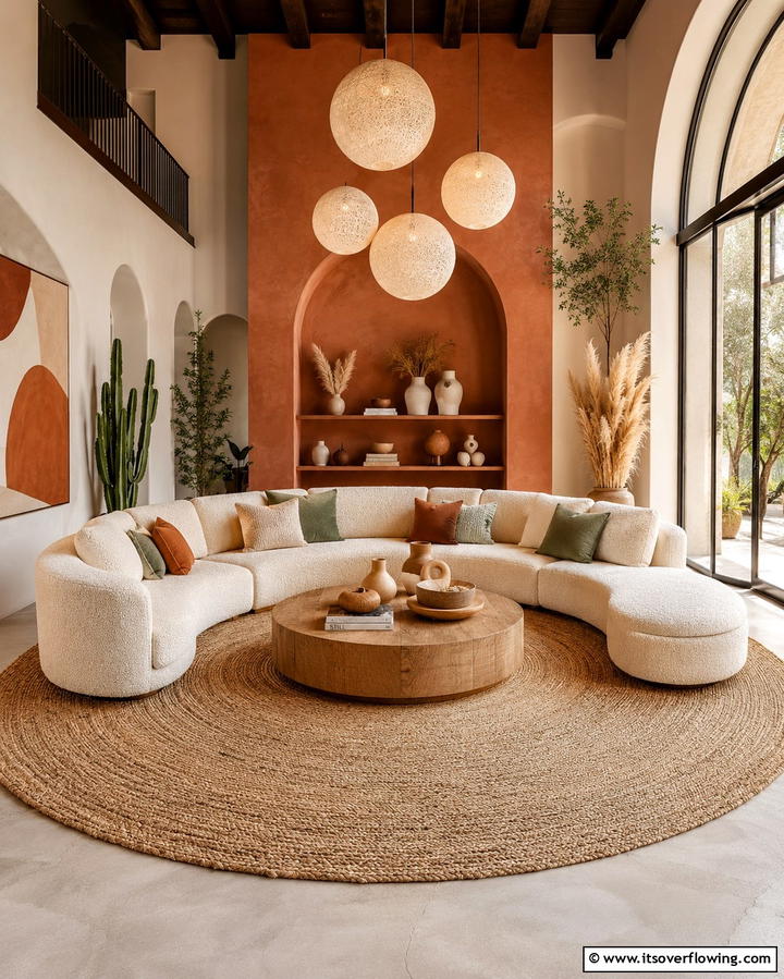 Circular Seating Arrangement - 25 Living Room Layout Ideas for Maximum Comfort
