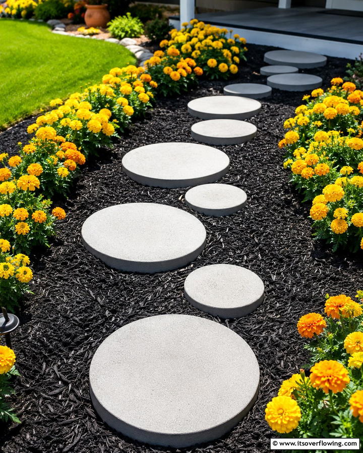Circular Stepping Stone Pathway - 30 Creative Stepping Stone Walkway Garden Ideas