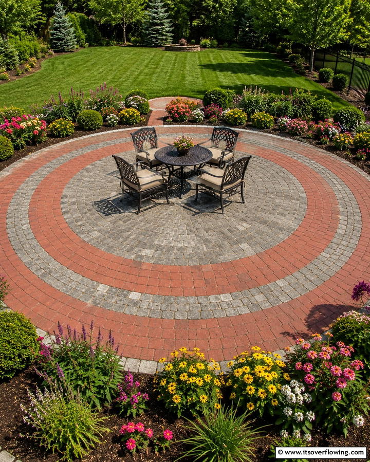 Circular Stone Patio - 25 Stone Patio Ideas for Natural Outdoor Beauty