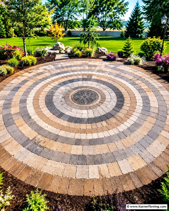 Circular Stone Patterns - 20 Stone Walkway Ideas to Enhance Your Garden