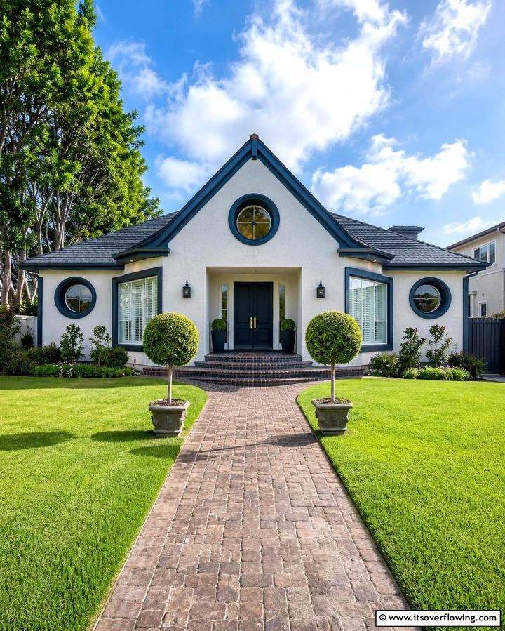 Circular Windows - 25 1980s House Exterior Ideas for a Retro Look