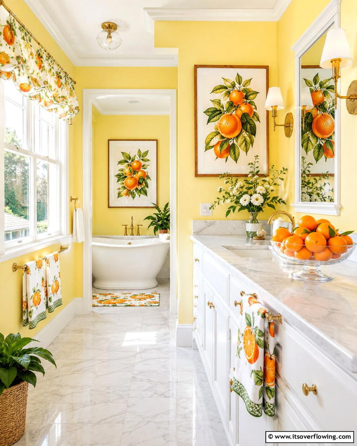 Citrus Inspired Decor - 25 Orange Bathroom Ideas for a Vibrant Space