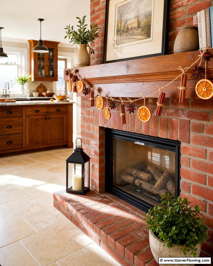 Citrus and Spice Garland - 25 Mantel Garland Ideas for a Festive Home Decor
