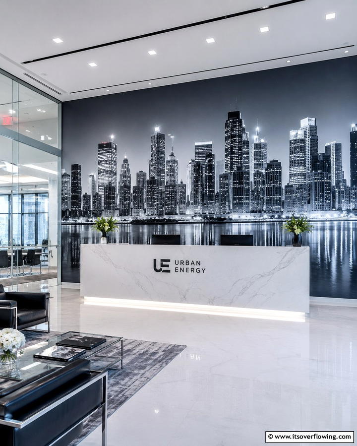 City Skyline Murals for Urban Energy - 25 Office Wall Murals to Inspire Creativity and Productivity