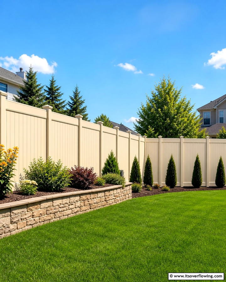 Classic Almond Vinyl Fence - 25 Vinyl Fence Colors to Enhance Your Outdoor Space
