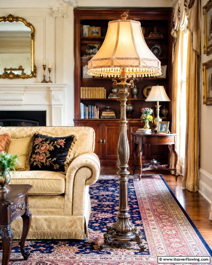 Classic Antique Floor Lamp - 30 Living Room Floor Lamp Ideas- Stylish Lighting Solutions