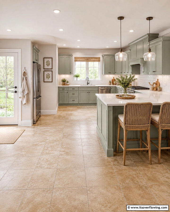 Classic Appeal with Ceramic Tiles - 25 Kitchen Floor Ideas to Transform Your Cooking Space
