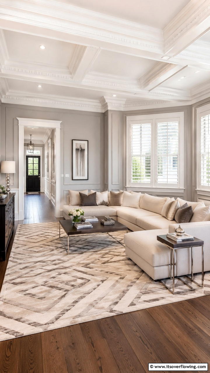 Classic Architectural Details - 21 Transitional Living Room Design Ideas for Modern Homes
