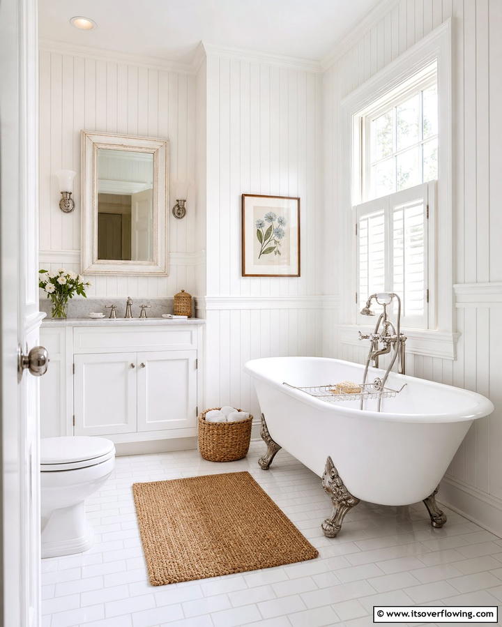 Classic Beadboard Paneling - 25 Bathroom Wall Paneling Ideas for a Luxurious Look