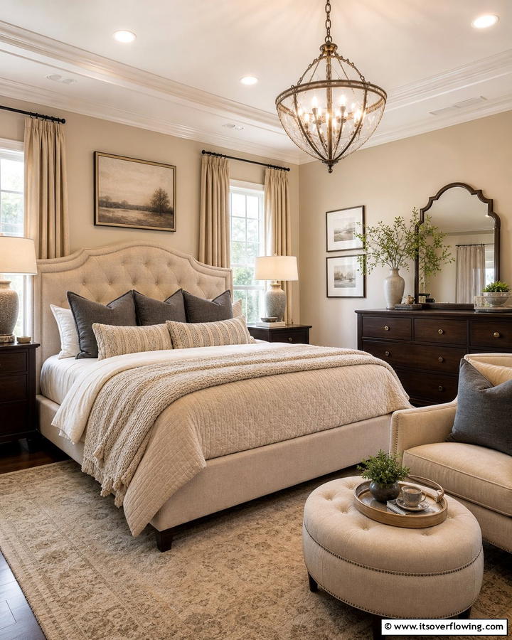 Classic Beige Balance - 21 Bedroom Paint Colors to Create Your Dream Sleep Sanctuary