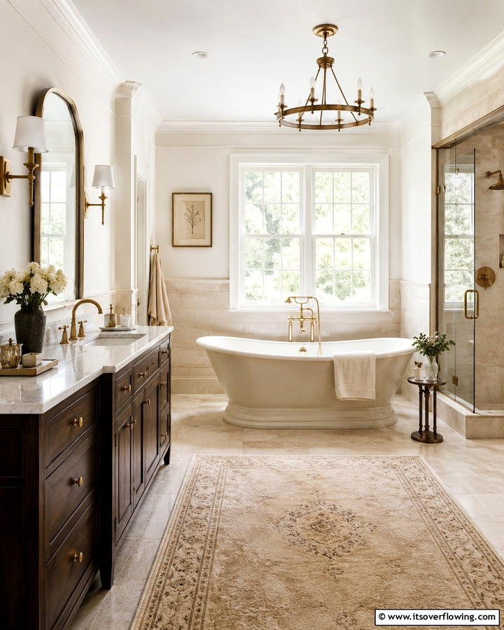 Classic Beige Harmony - 30 Beige Bathroom Ideas for Timeless and Serene Design Schemes