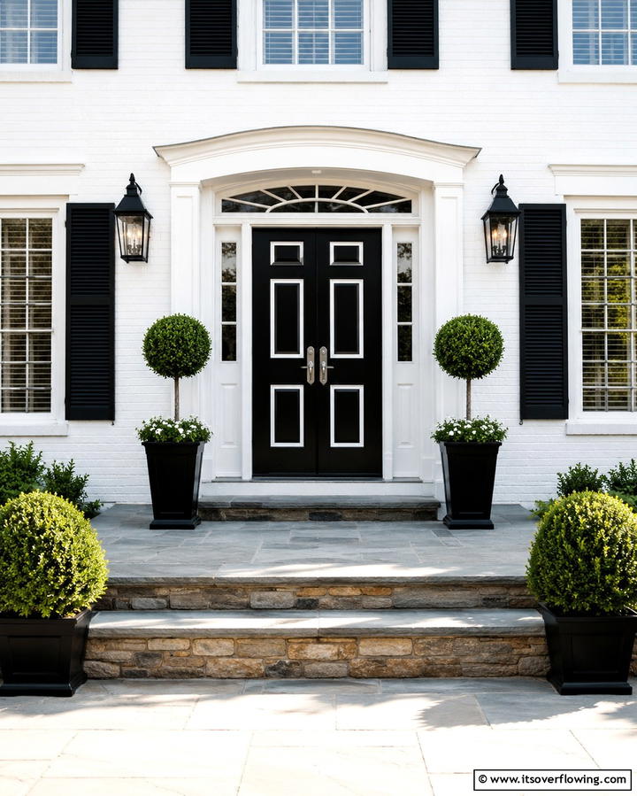 Classic Black and White Contrast - 25 Door Painting Ideas to Add Personality to Your Home