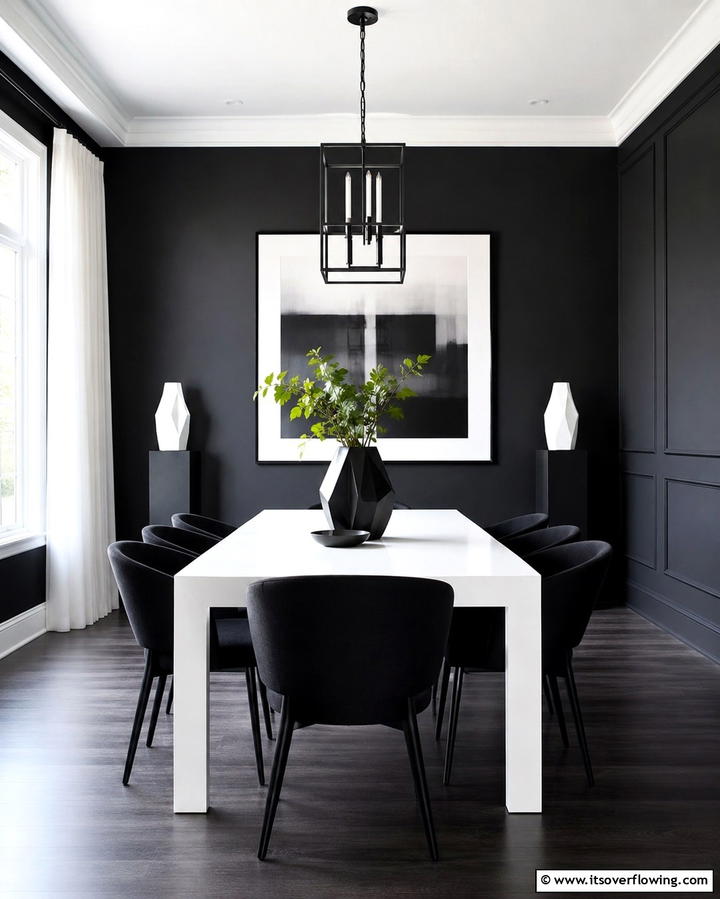Classic Black and White Palette - 25 Parisian Dining Room Ideas for Elegant Spaces