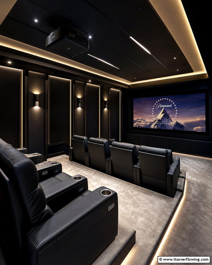 Classic Black - 30 Home Theater Paint Colors for Immersive Entertainment