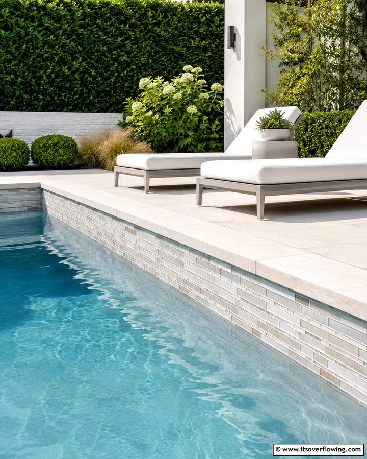 Classic Blue Mosaic Tiles - 20 Waterline Pool Tile Ideas for a Stunning Backyard Oasis
