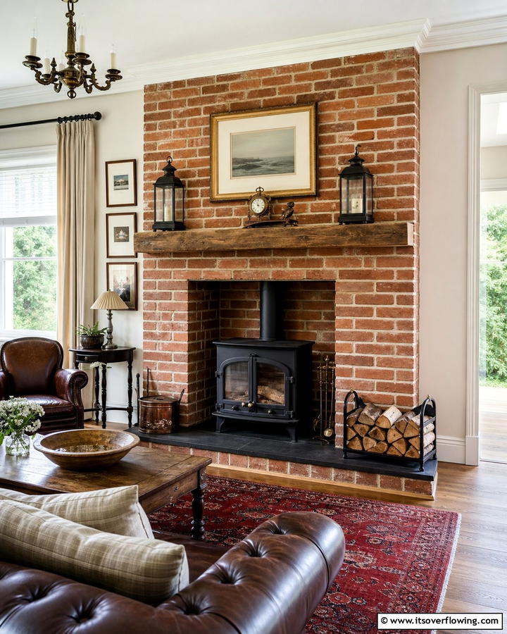 Classic Brick Heritage - 21 Fireplace Decor Ideas to Style Your Mantel Year-Round