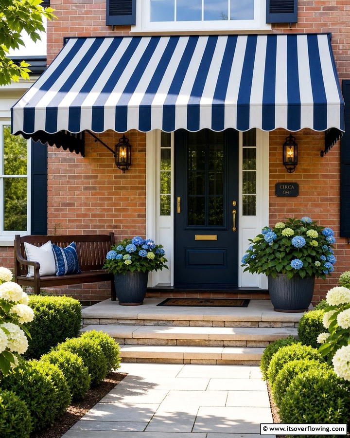 Classic Canopy Charm - 20 Front Porch Awning Ideas to Enhance Your Home