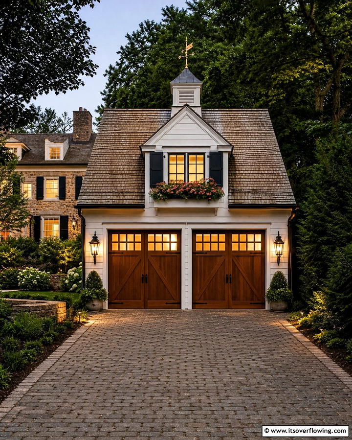 Classic Carriage House Design - 25 Detached Garage Ideas for Extra Storage and Style