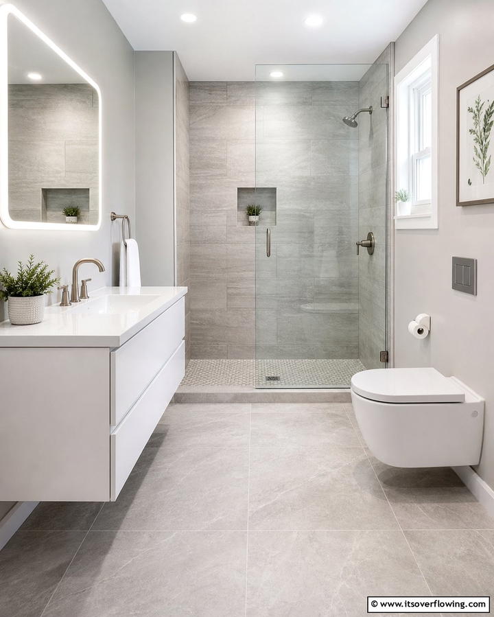 Classic Ceramic Tiles - 25 Small Bathroom Flooring Ideas for Stylish and Durable Floors