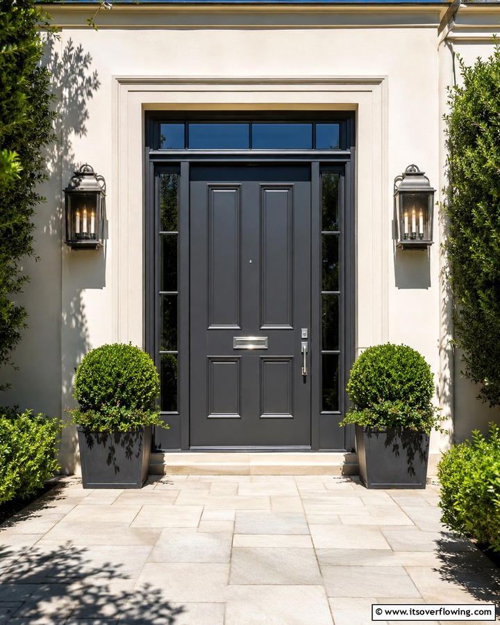 Classic Charcoal Grey Door - 25 Grey Front Door Ideas for a Chic and Modern Entryway