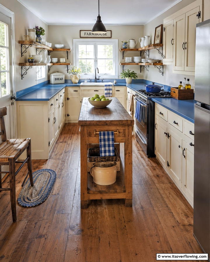Classic Charm with Cornflower Blue Countertops - 30 Blue Countertop Kitchen Ideas for Bold Statement Spaces