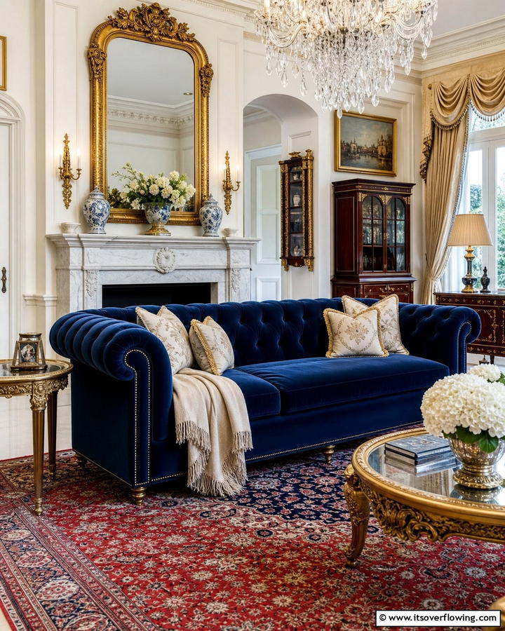 Classic Chesterfield Sofa - 20 Royal Living Room Design Ideas for an Elegant Space