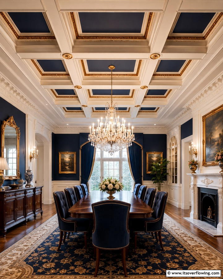 Classic Coffered Cathedral Ceiling - 30 Grand Cathedral Ceiling Ideas to Elevate Your Home’s Architecture