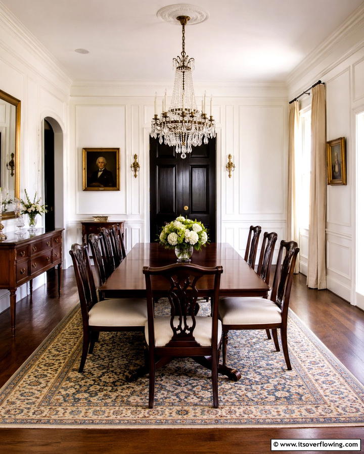 Classic Colonial Charm - 25 White House Ideas with Black Doors for Contrast
