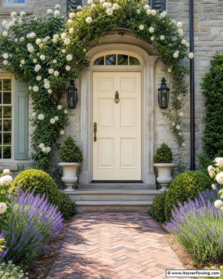 Classic Cream Grace - 21 Front Door Color Ideas to Boost Your Home’s Curb Appeal