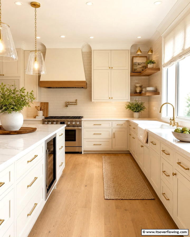 Classic Cream Neutrals - 21 Kitchen Color Ideas to Refresh Your Cooking Space