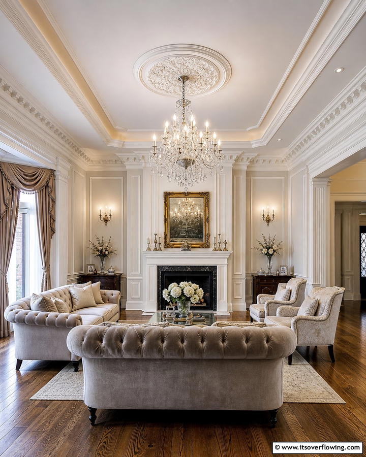 Classic Crown Elegance - 30 Wall Molding Ideas to Elevate Your Interior Design