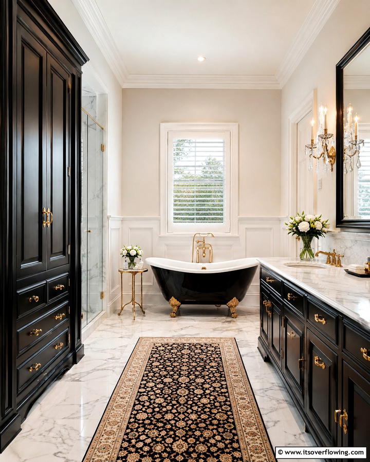 Classic Elegance - 30 Black Cabinet Bathroom Ideas for Dramatic Modern Spaces