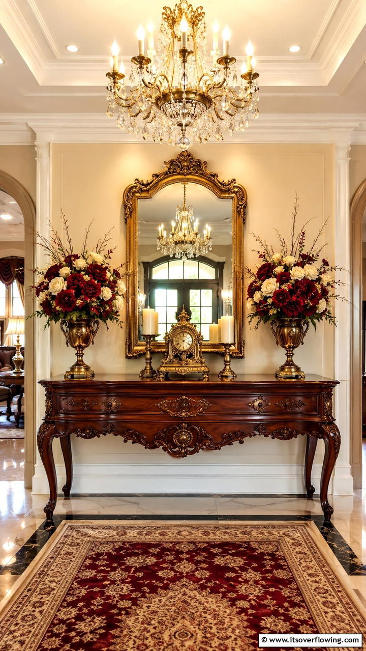 Classic Elegance - 30 Console Table Decor Ideas- Elevate Entryways and Halls