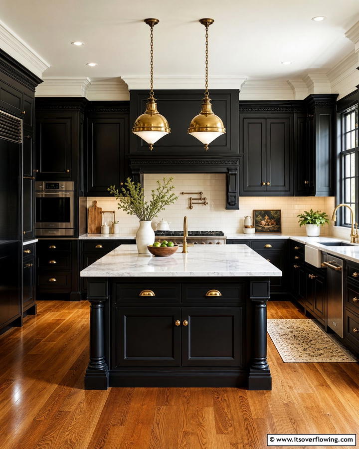 Classic Elegance - 30 Kitchens With Black Cabinets for Bold Elegance