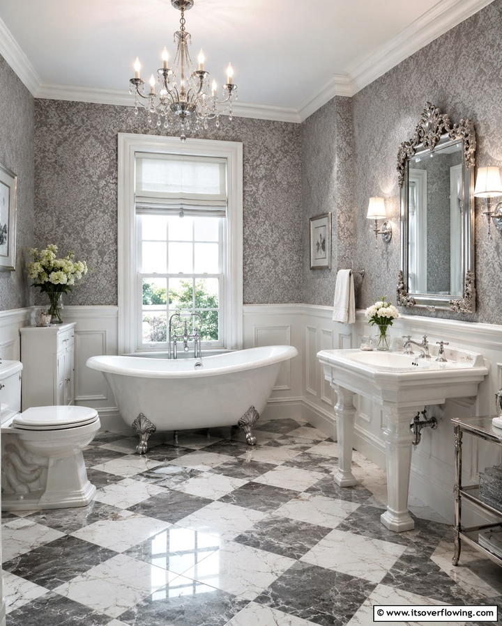 Classic Elegance in Grey and White - 30 Grey and White Bathroom Ideas for Modern Serenity