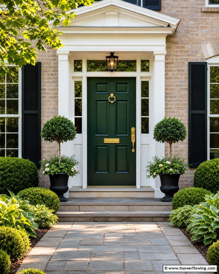 Classic Forest Green for Timeless Charm - 20 Green Front Door Ideas to Welcome Guests in Style