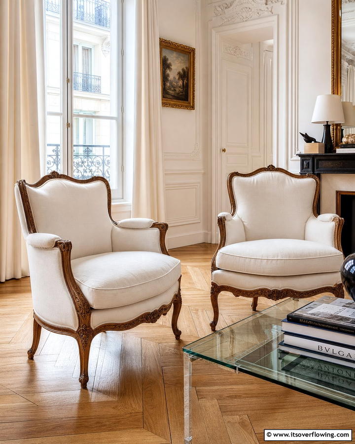 Classic French Armchairs - 25 Parisian-style Living Room Ideas for Elegant Homes