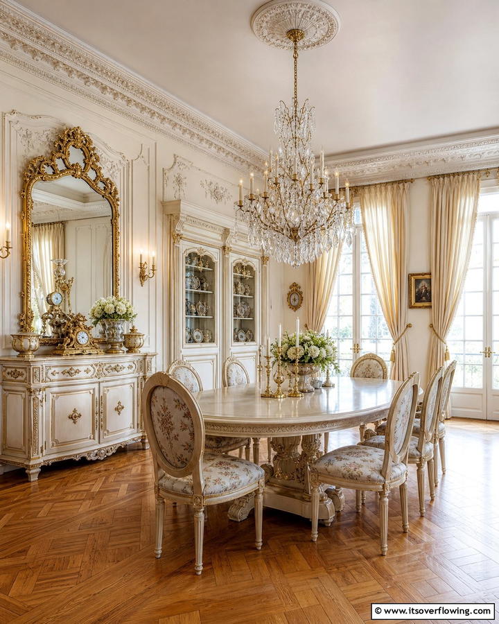 Classic French Detailing - 21 French Country Dining Room Ideas for Elegance