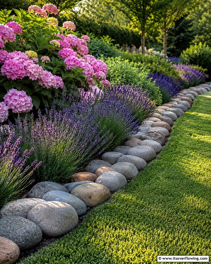Classic Garden Border - 25 River Rock Edging Ideas for Your Garden
